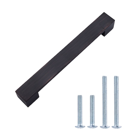 South Main Hardware Short Modern Cabinet Handle, 7.68" Length (6.3" Hole Center), Oil Rubbed Bronze, 10PK SH171-OR-10